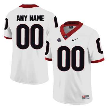 Men%27s Georgia Bulldogs White Customized College Football Jersey